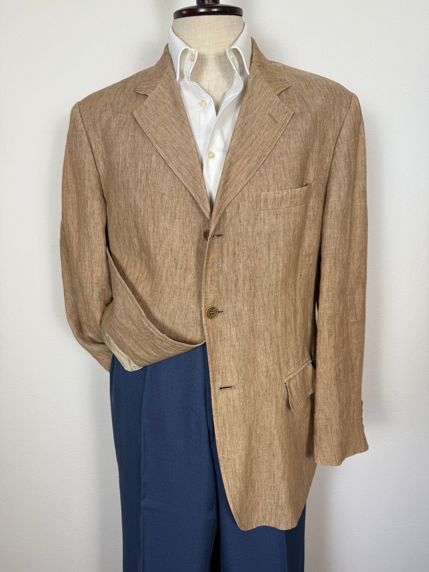 Giacca in puro lino color corda - tg. 52