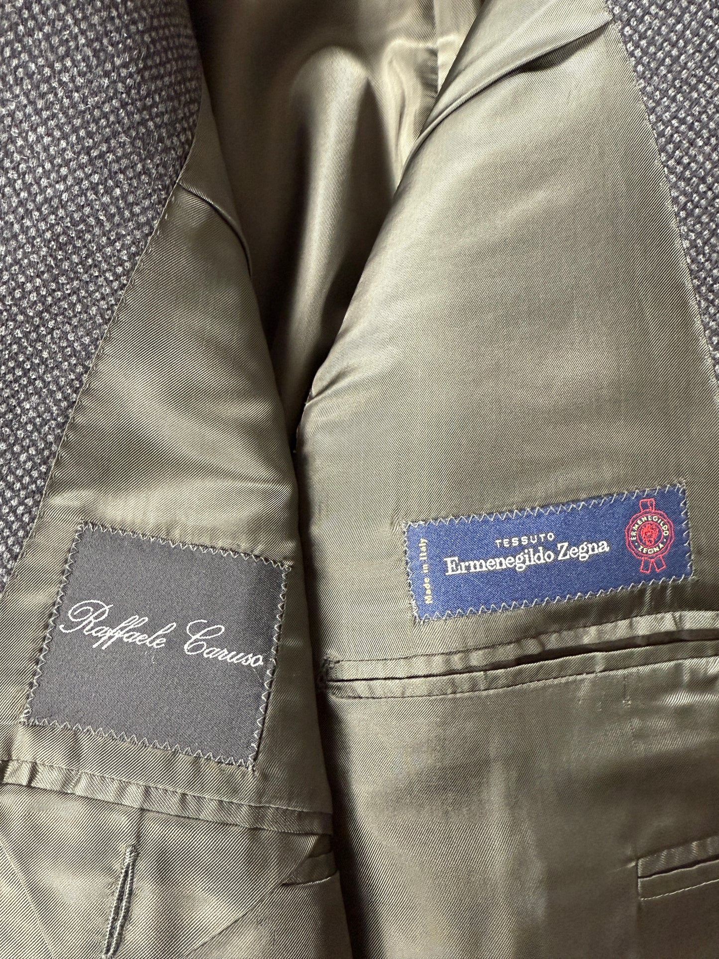 Giacca Caruso tessuto Zegna flanella occhio di pernice - tg. 52