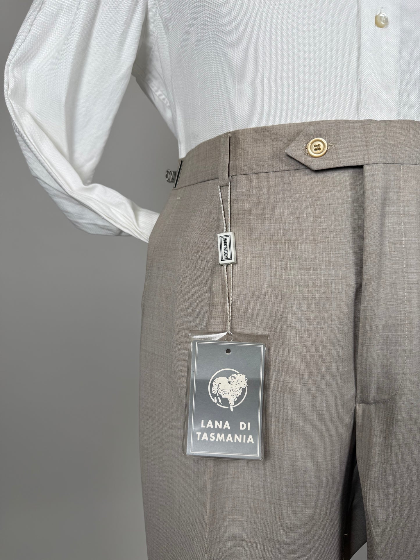 Pantaloni fresco lana beige sabbia anni ‘90 (NOS) - tg. 46