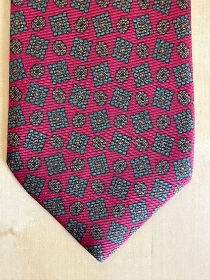 Cravatta Balenciaga in seta cannettata rosso fantasia