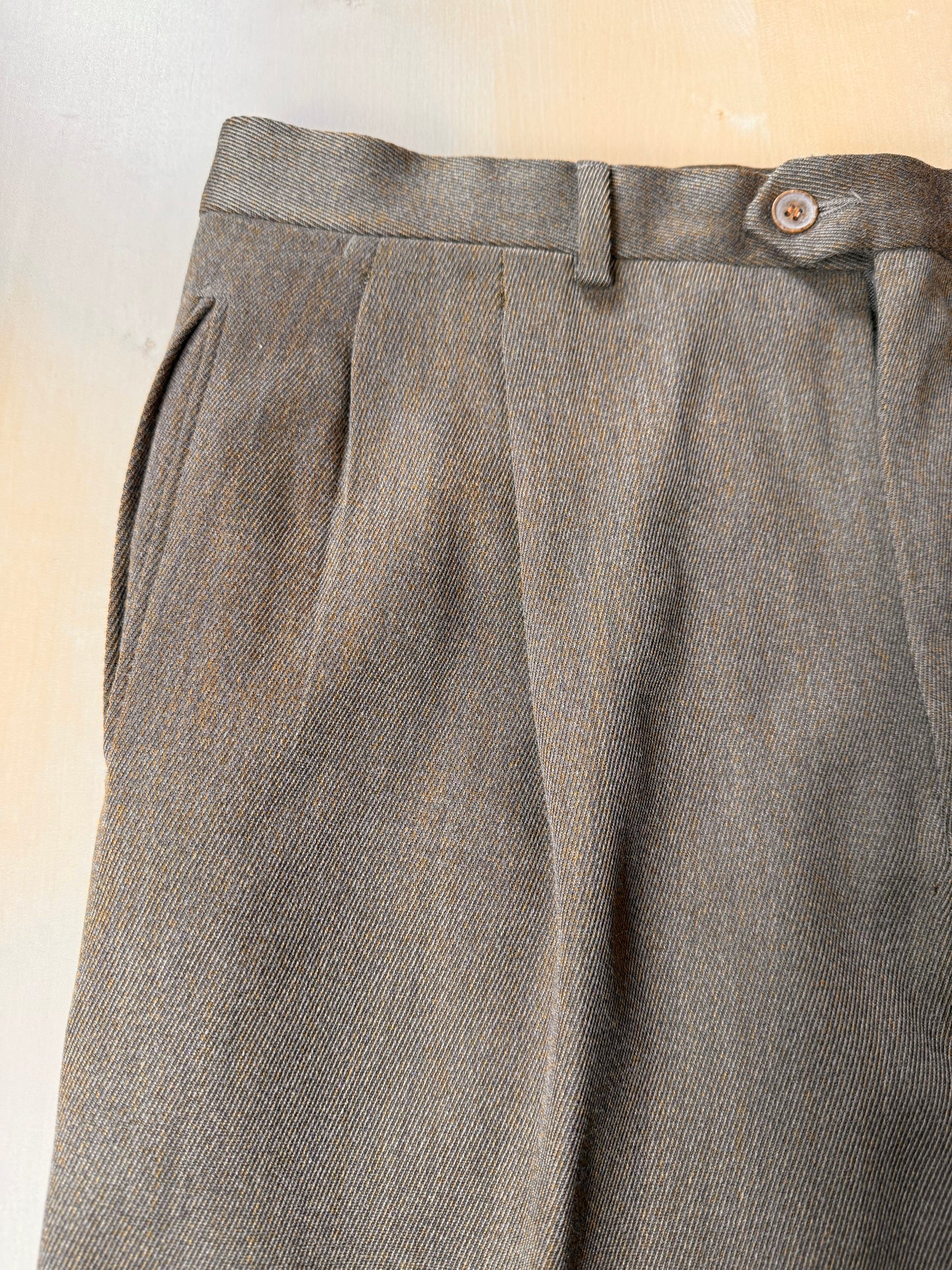 Pantaloni anni ‘80 in covert verde cachi - tg. 52