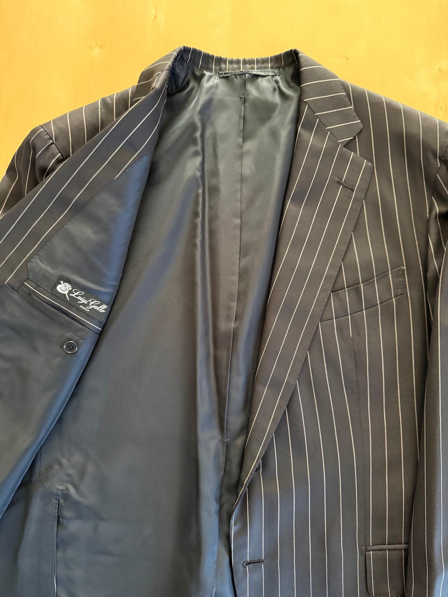 Completo sartoriale flanella pettinata blu gessato - tg. 56 drop 0-2