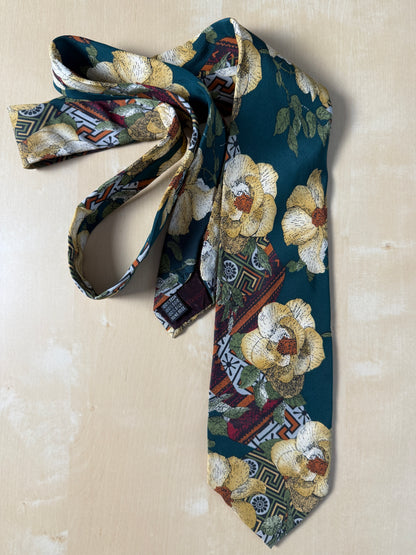 Cravatta Armani in crêpe di seta floreale