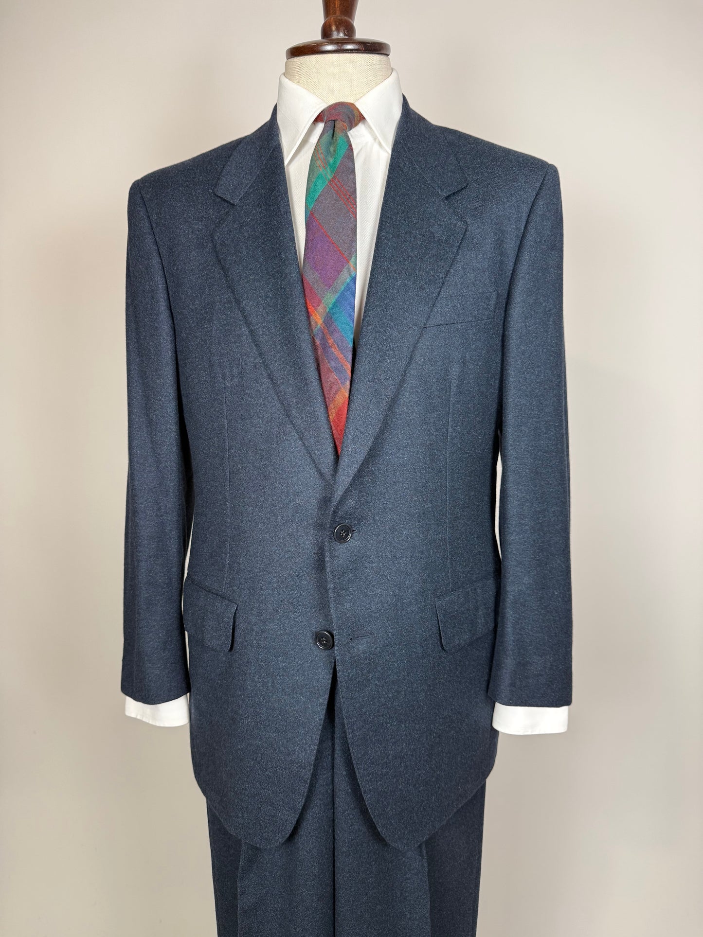 Completo anni ‘80 tessuto Loro Piana flanella lana e cashmere - tg. 50