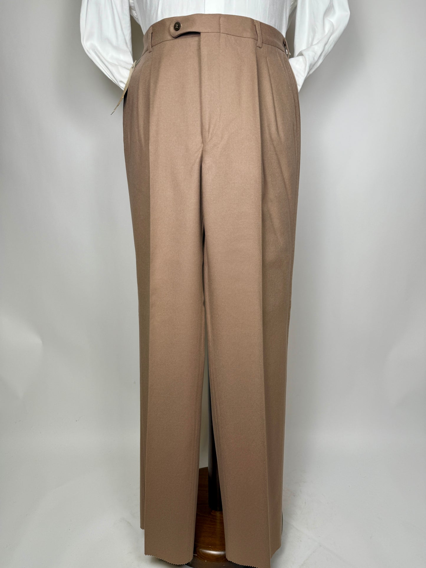 Pantaloni anni ‘70/‘80 in flanella beige (NOS) - tg. 50