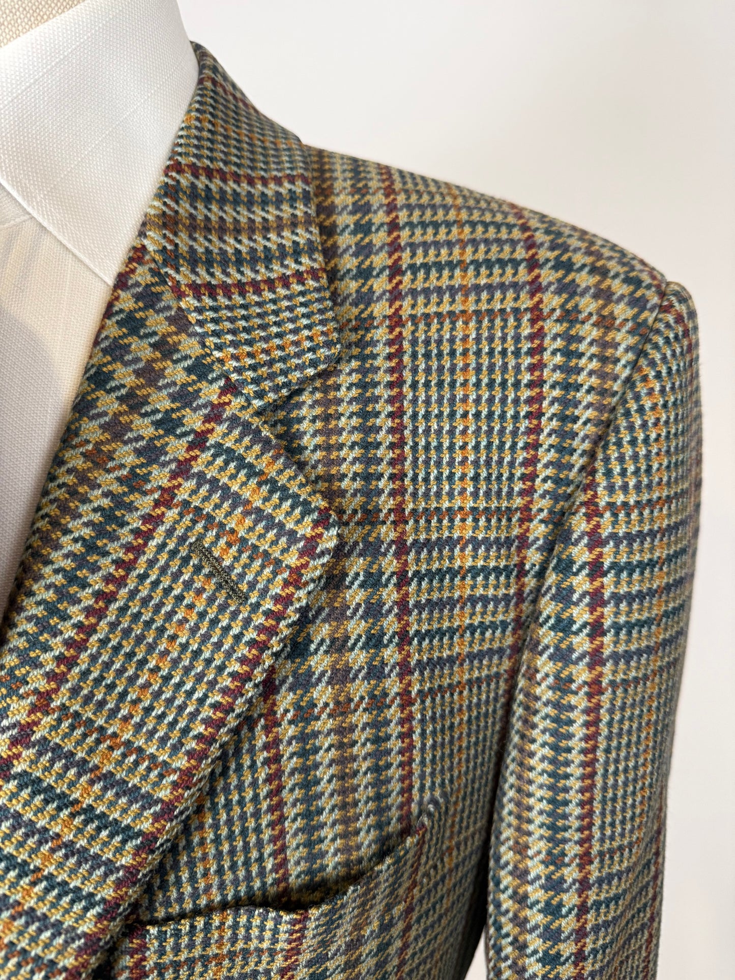 Giacca Burberrys anni ‘90 principe di Galles verde lana e cashmere - tg. 50 corta