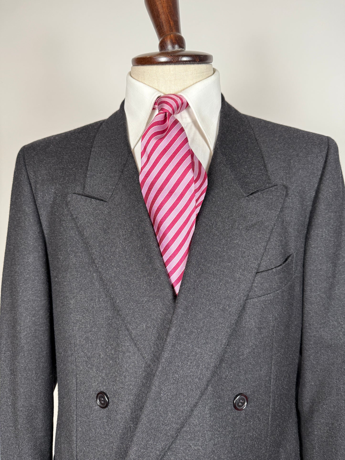 Completo doppiopetto anni ‘70/‘80 flanella antracite - tg. 52