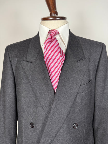 Completo doppiopetto anni ‘70/‘80 flanella antracite - tg. 52