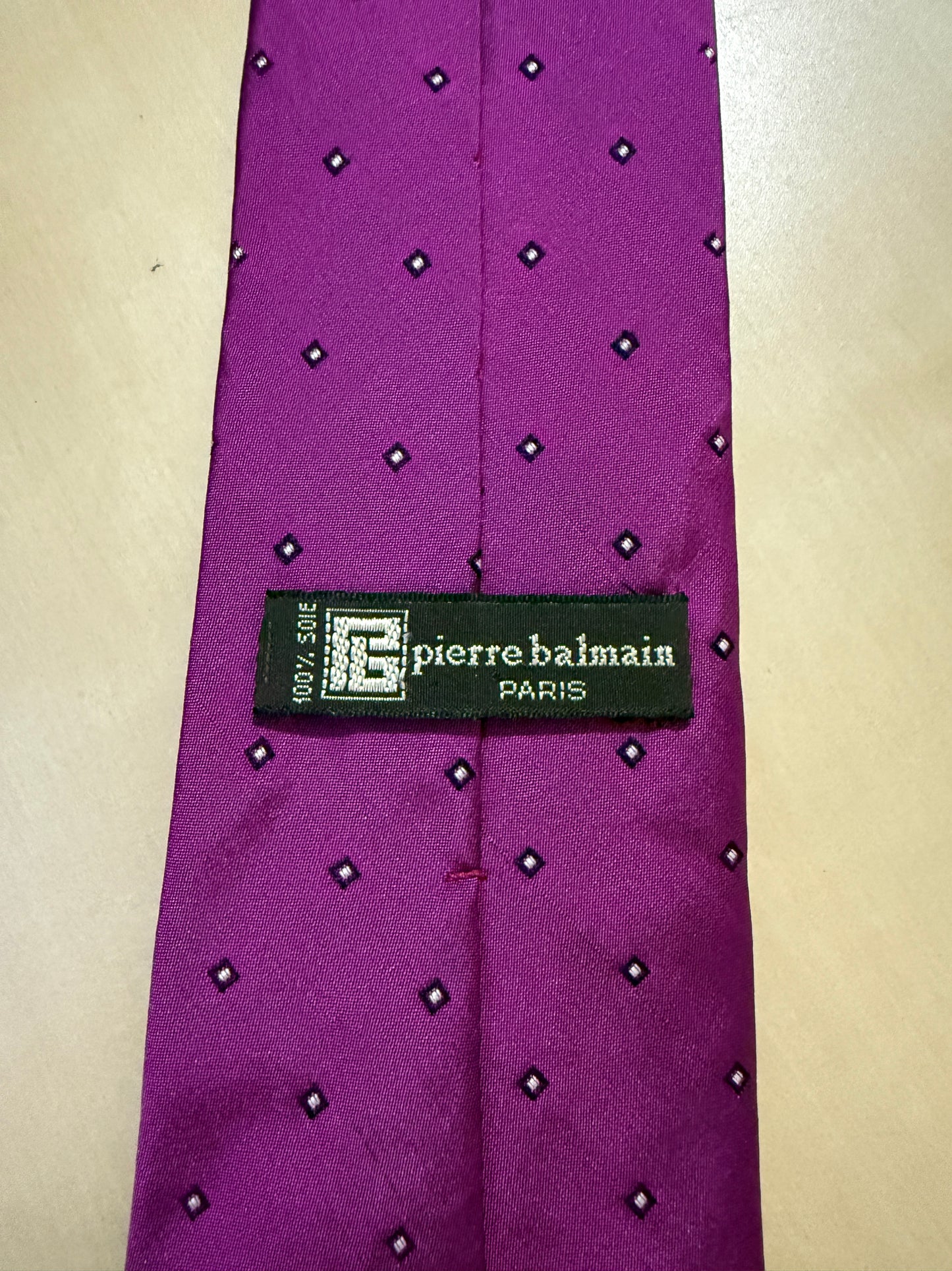 Cravatta Balmain fucsia micro fantasia