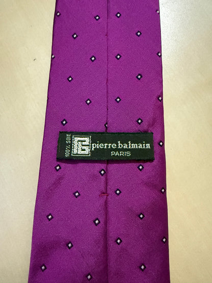 Cravatta Balmain fucsia micro fantasia