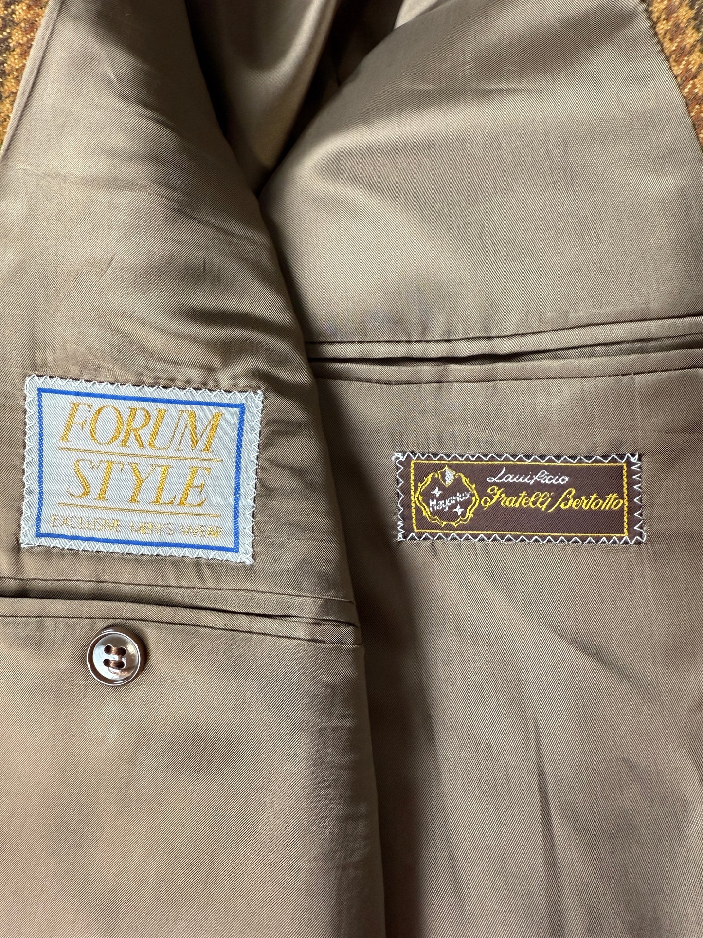 Giacca anni ‘80 pied-de-poule senape - tg. 54