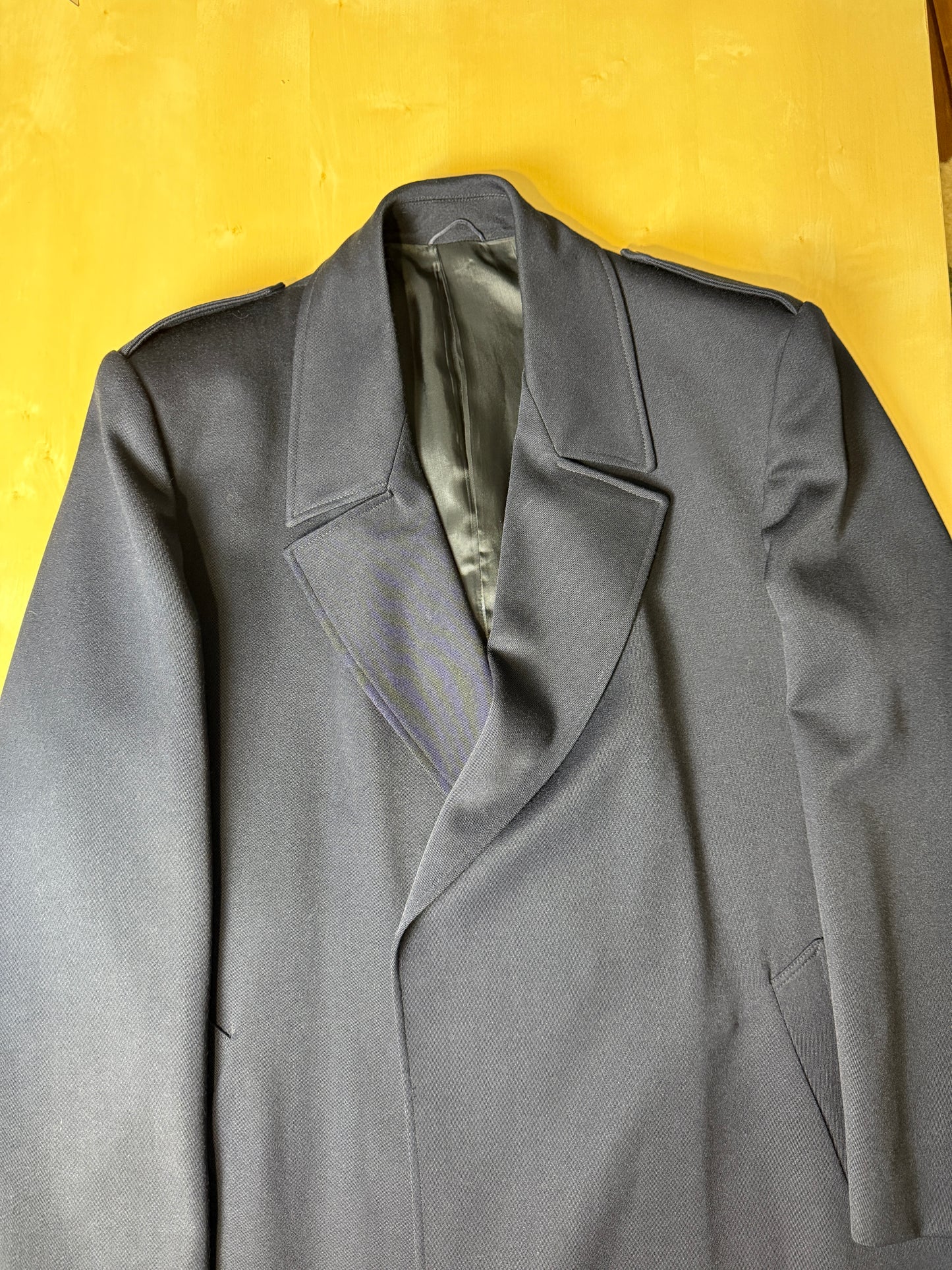 Soprabito anni ‘70 in lana pettinata blu - tg. 48-50