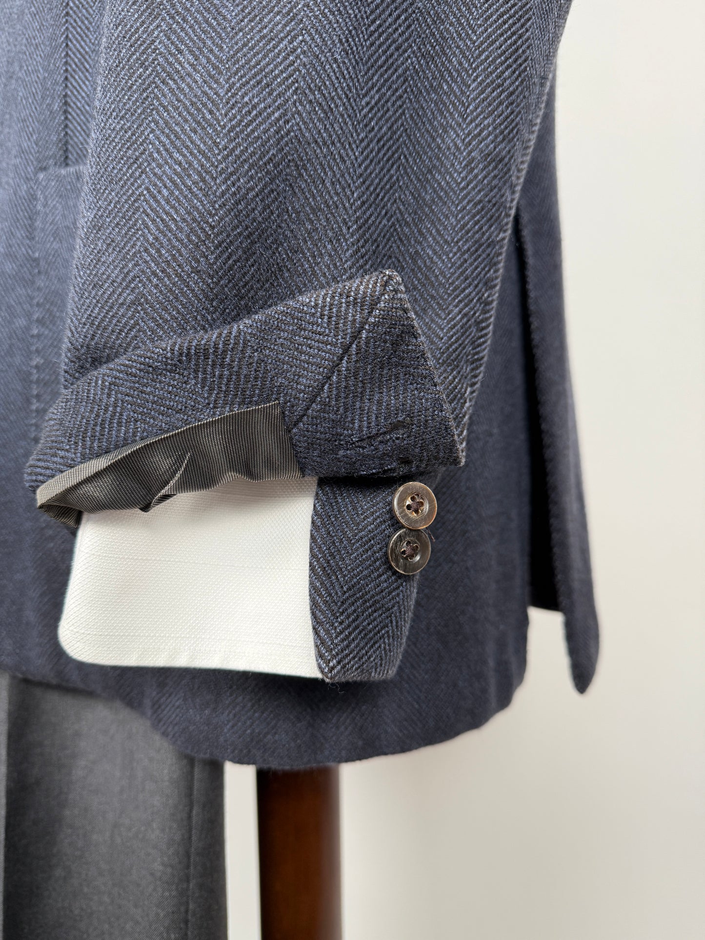 Blazer destrutturato Boglioli K. Jacket in puro cashmere blu spigato - tg. 54