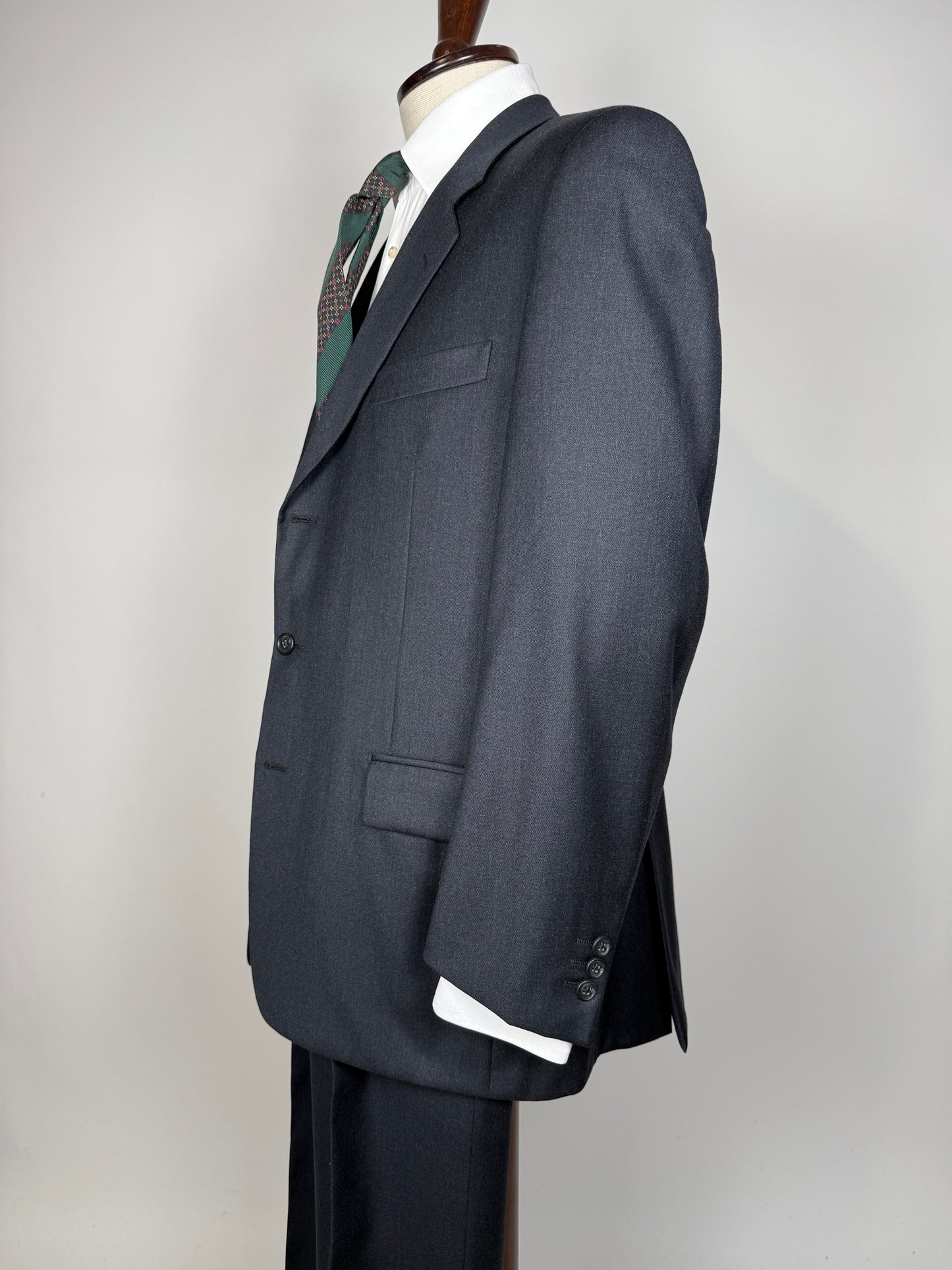 Completo Corneliani anni ‘90 flanella antracite - tg. 50/52