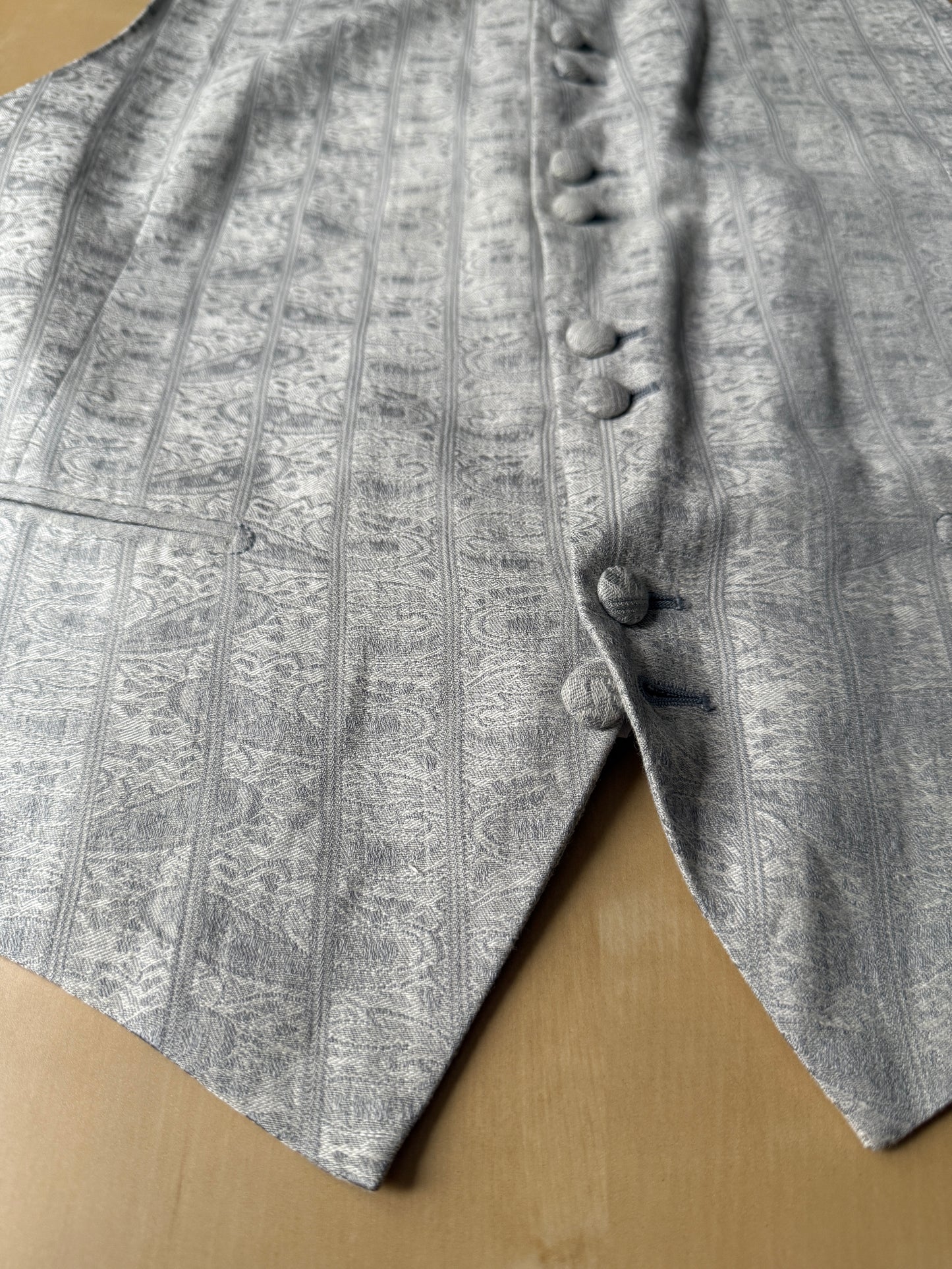 Panciotto damascato con pantalone abbinato in seta e lino - tg. 54