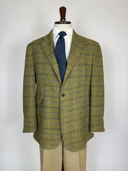 Giacca De Paz tweed verde finestrato - tg. 58