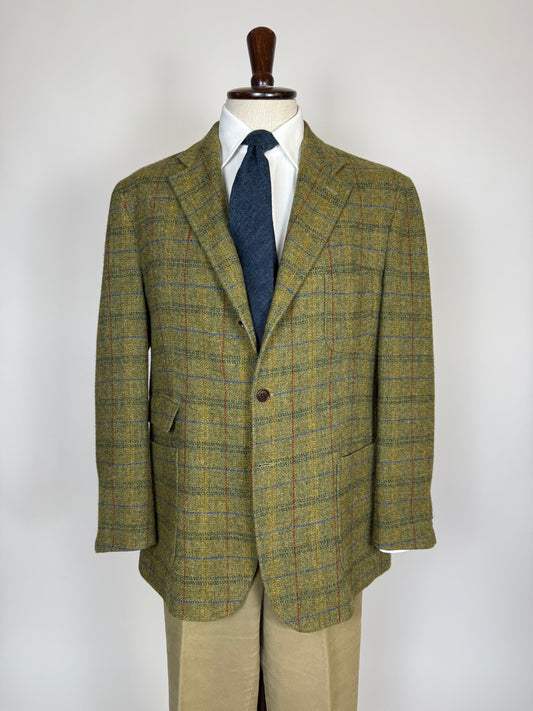 Giacca De Paz tweed verde finestrato - tg. 58