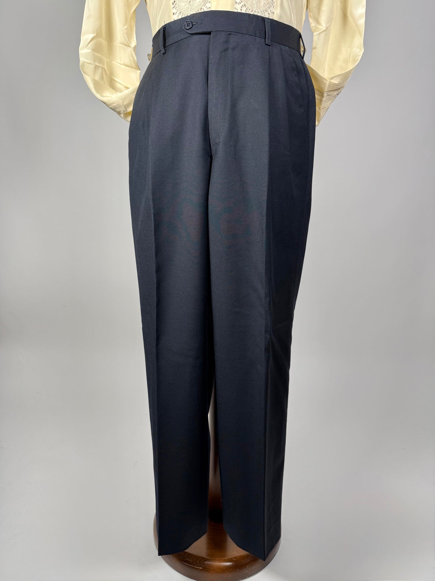 Pantaloni anni ‘80 fresco lana blu notte - tg. 48