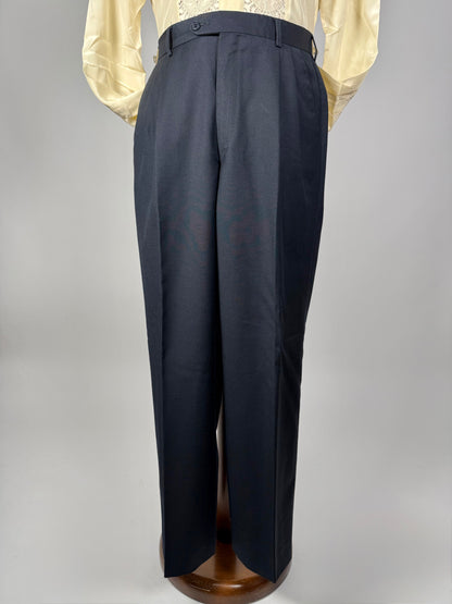 Pantaloni anni ‘80 fresco lana blu notte - tg. 48