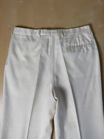 Pantaloni anni '70 misto seta color avorio - tg. 44/46