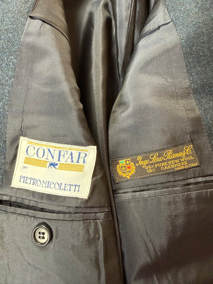 Completo anni ‘80 tessuto Loro Piana flanella lana e cashmere - tg. 50