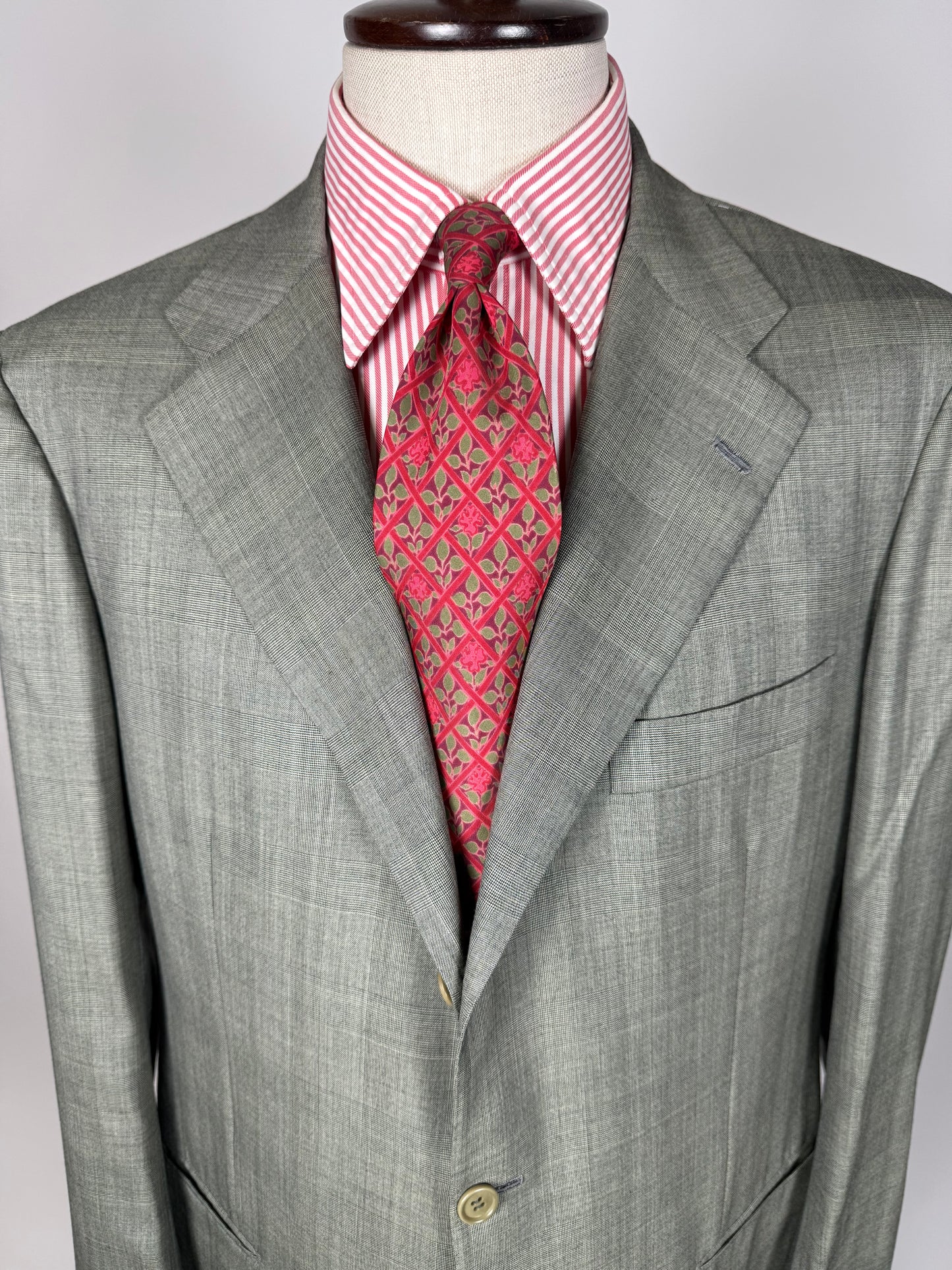 Giacca Kiton fresco lana 14 micron verde salvia - tg. 52/54