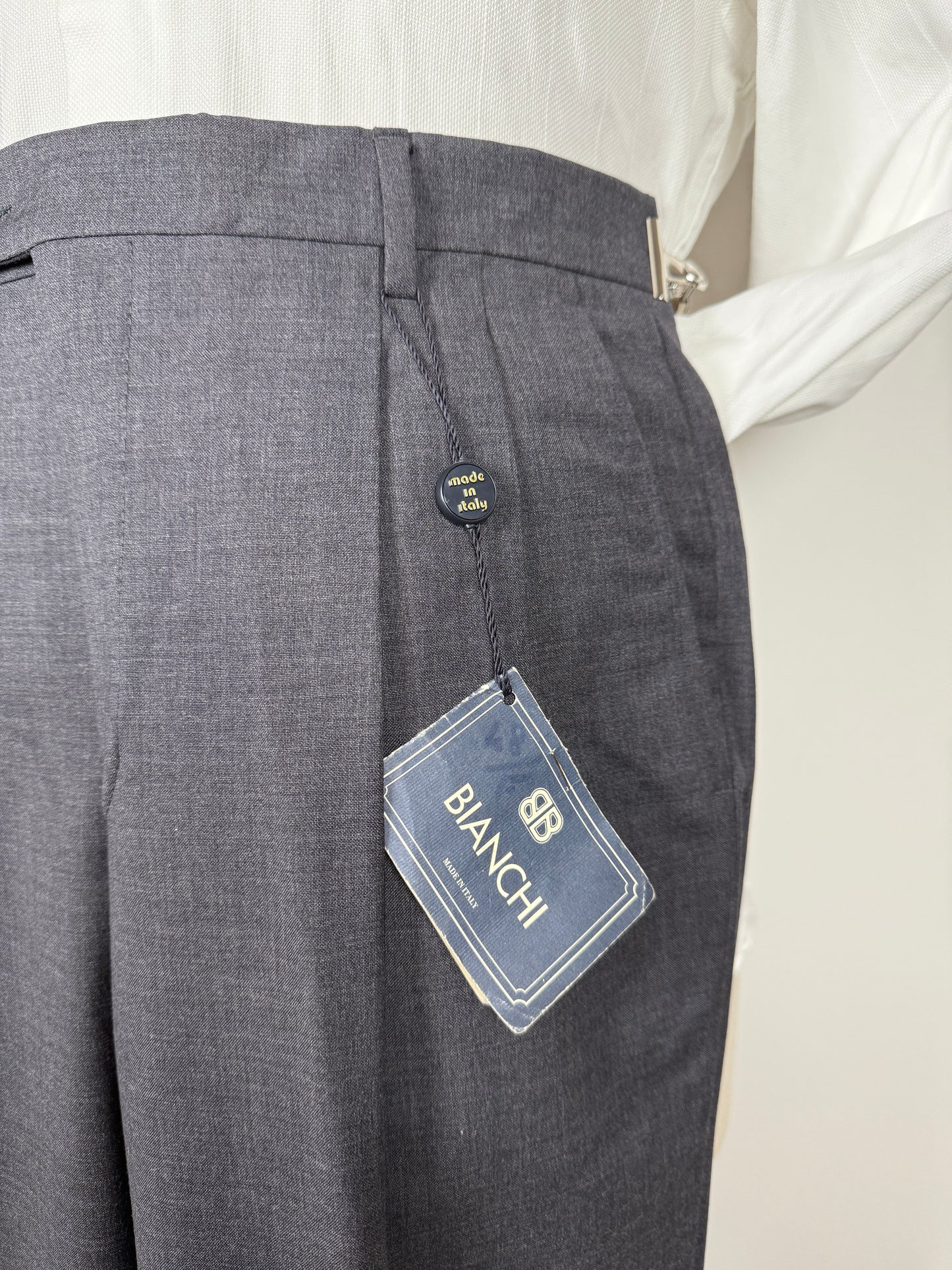 Pantalone anni ‘80 in fresco lana grigio antracite (NOS) - tg. 48