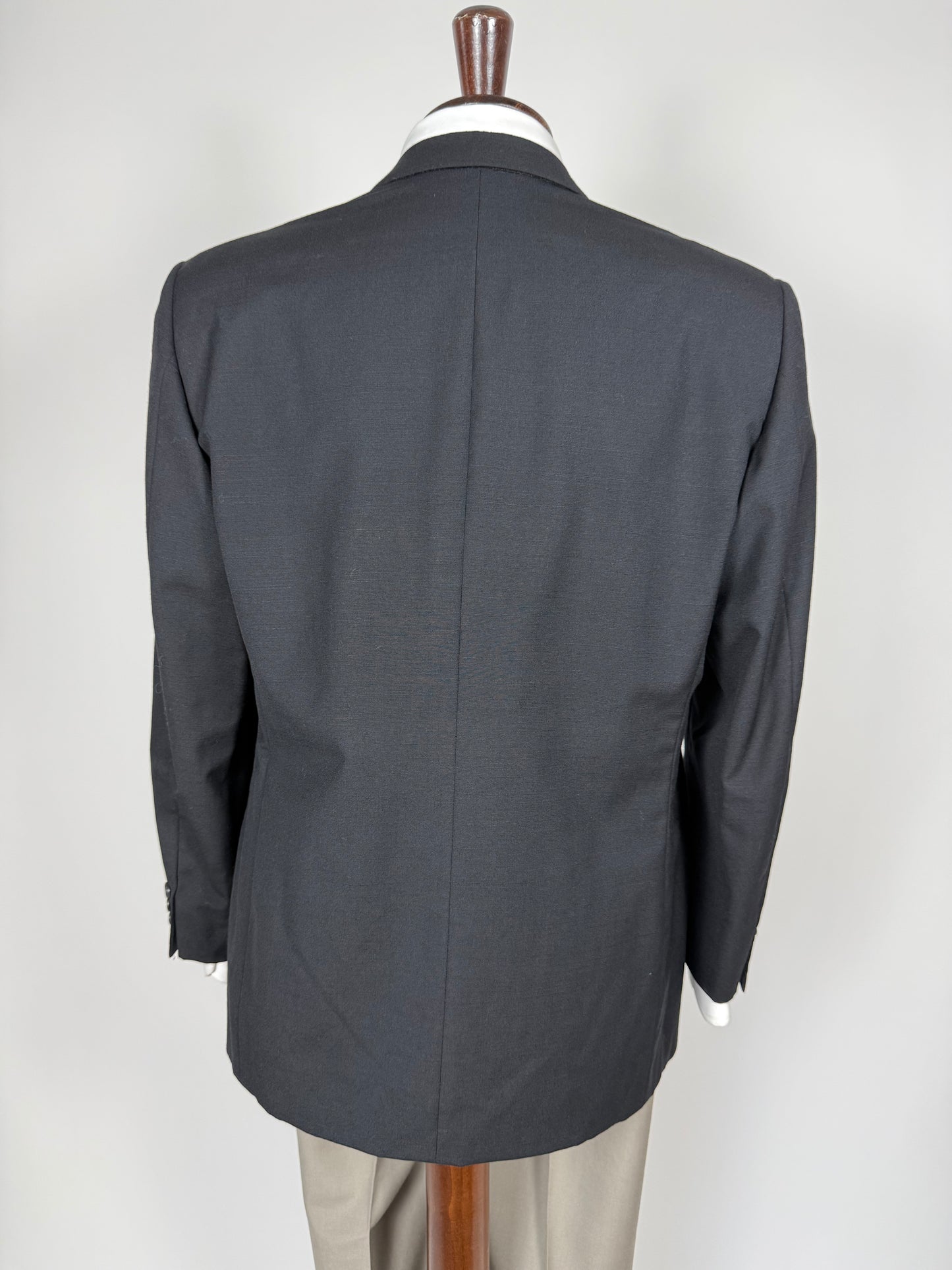 Giacca fresco lana blu mono bottone revers a lancia - tg. 50/52 corta
