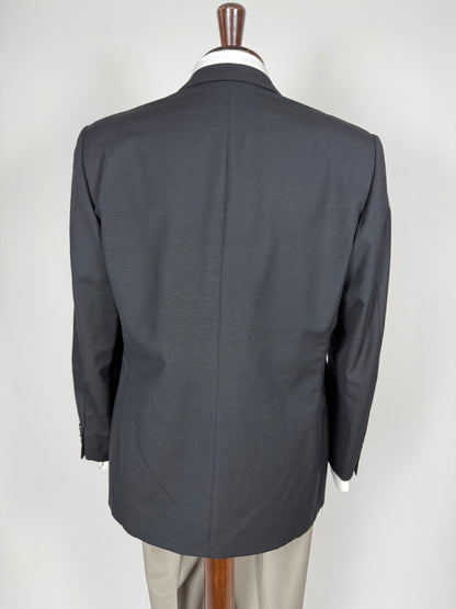 Giacca fresco lana blu mono bottone revers a lancia - tg. 50/52 corta