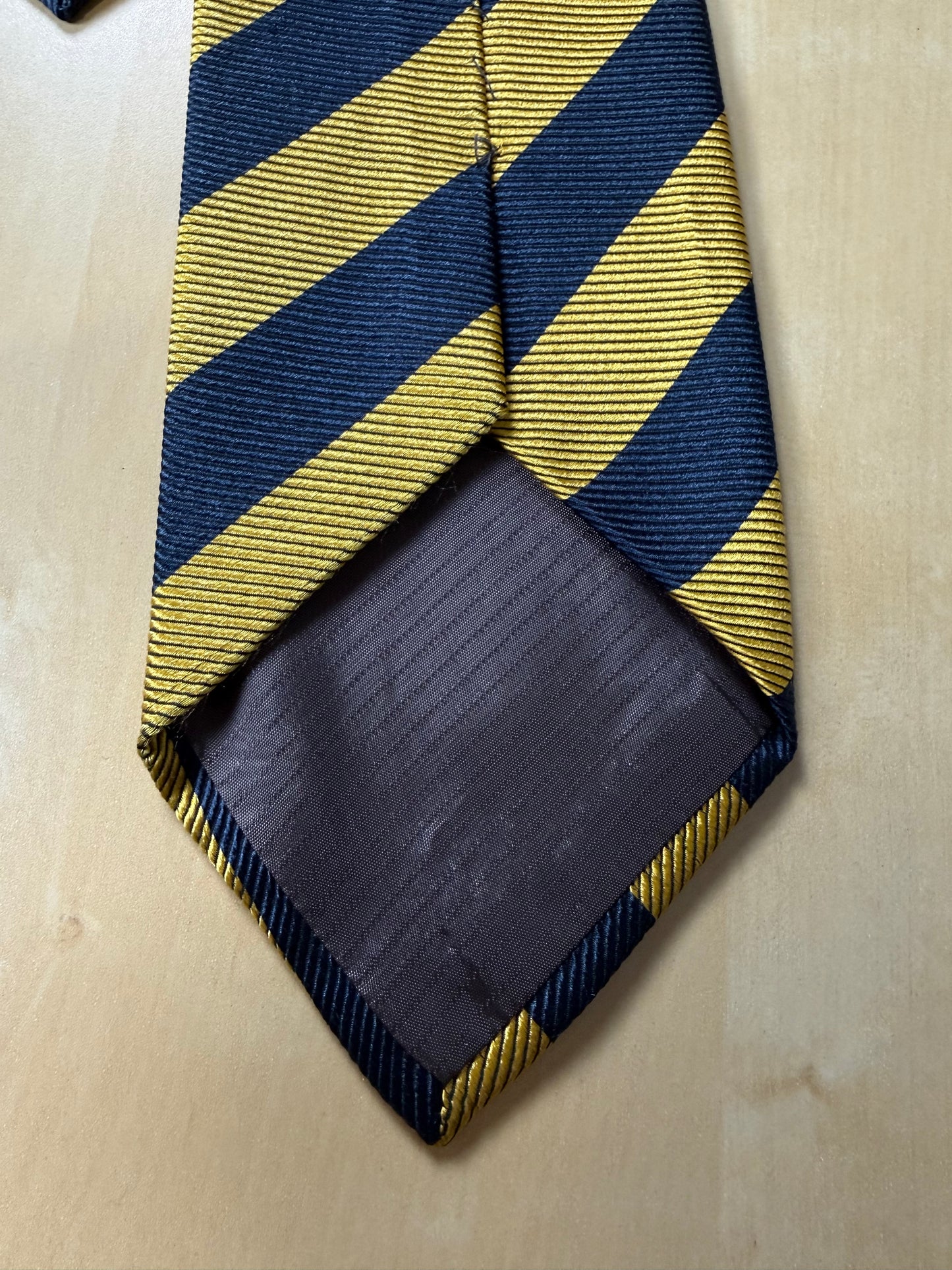 Cravatta Ermenegildo Zegna regimental navy e giallo