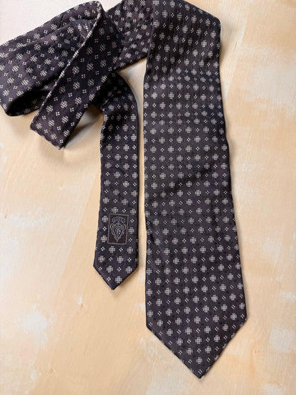 Cravatta Gucci grigio-bronzo micro fantasia