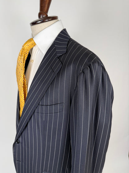 Completo sartoriale flanella pettinata blu gessato - tg. 56 drop 0-2