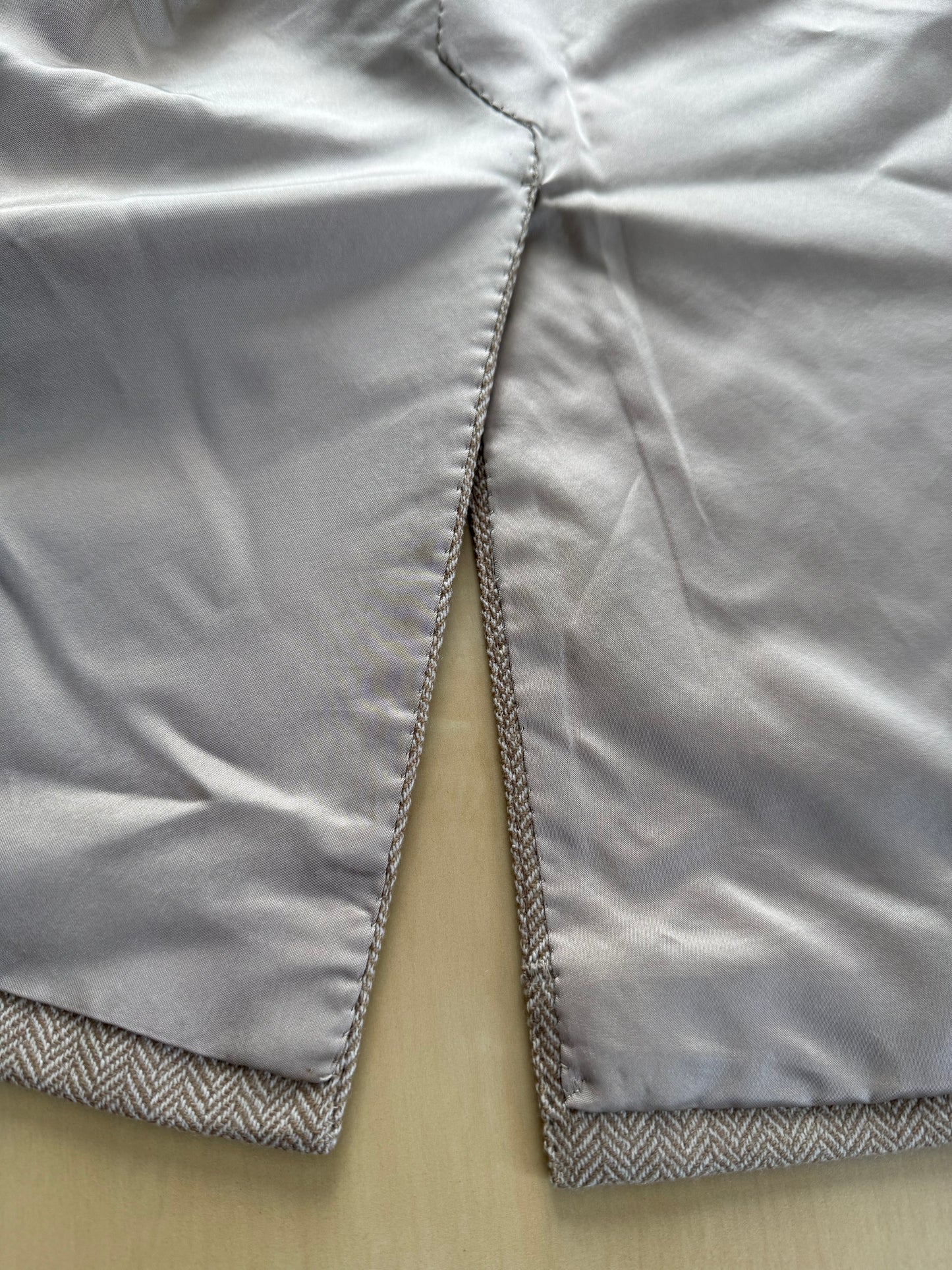 Giacca sartoriale herringbone lana e cashmere beige - tg. 54/56