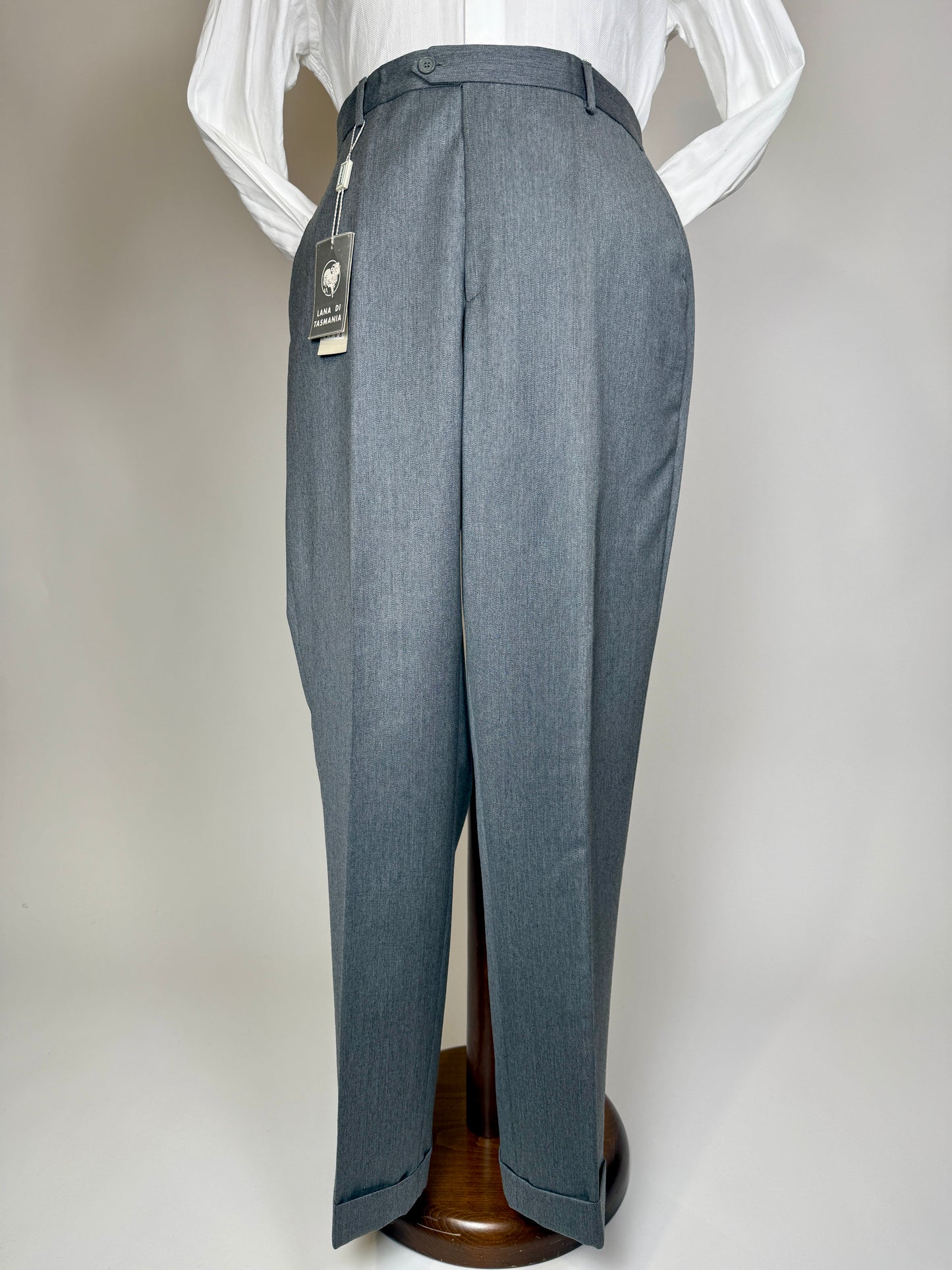 Pantaloni anni ‘90 flanella pettinata grigio chiaro (NOS) - tg. 52/54