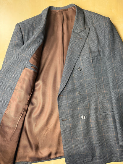 Giacca doppiopetto sartoriale anni ‘60 principe di Galles - tg. 58/60