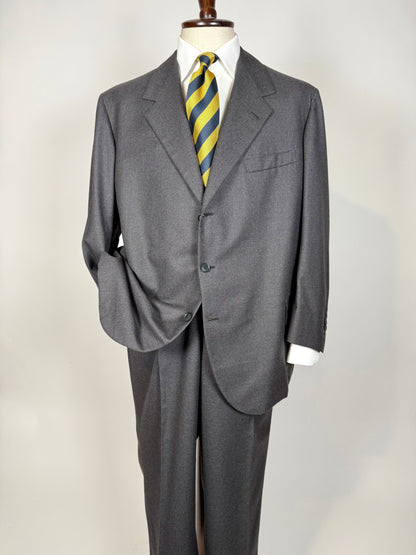 Completo sartoriale flanella inglese grigio antracite - tg. 62 corta drop 0