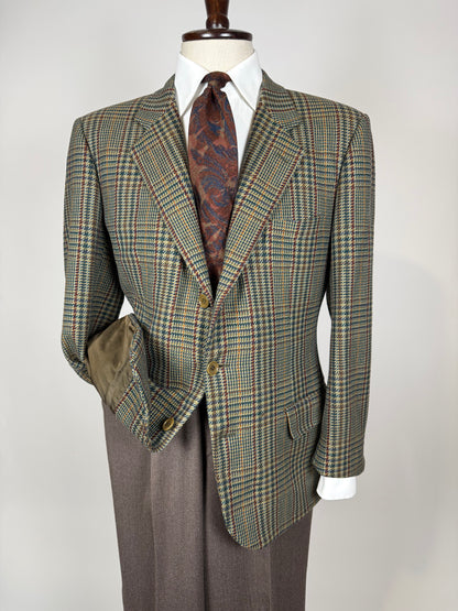 Giacca Burberrys anni ‘90 principe di Galles verde lana e cashmere - tg. 50 corta