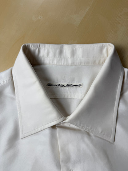 Camicia da smoking anni ‘70 in seta pura - collo 43 tg. L