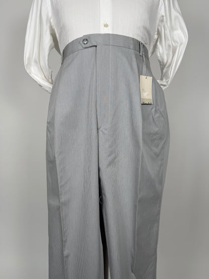 Pantaloni estivi cotone mille righe turchese (NOS) - tg. 58/60