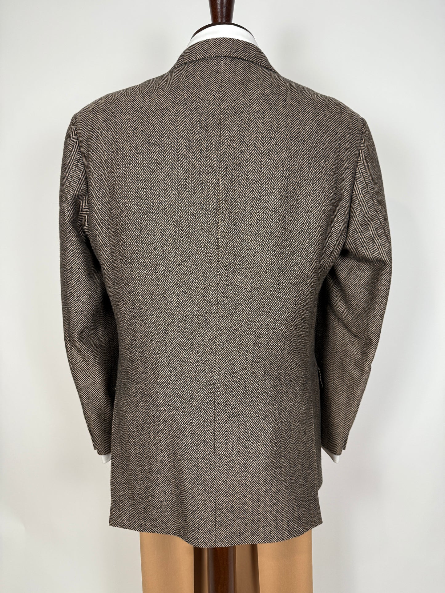 Giacca in puro cashmere marrone spigato - tg. 50