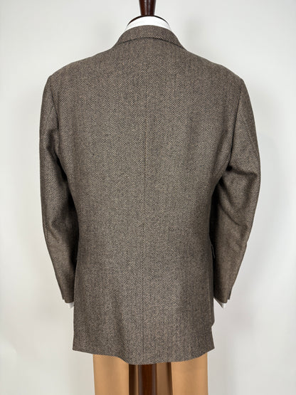 Giacca in puro cashmere marrone spigato - tg. 50