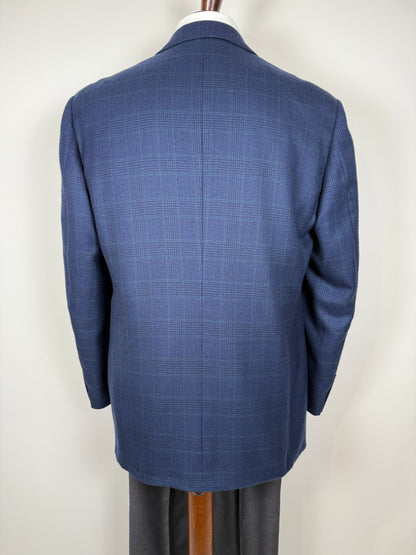 Blazer sartoriale 100% cashmere principe di Galles tessuto Loro Piana - tg. 50/52