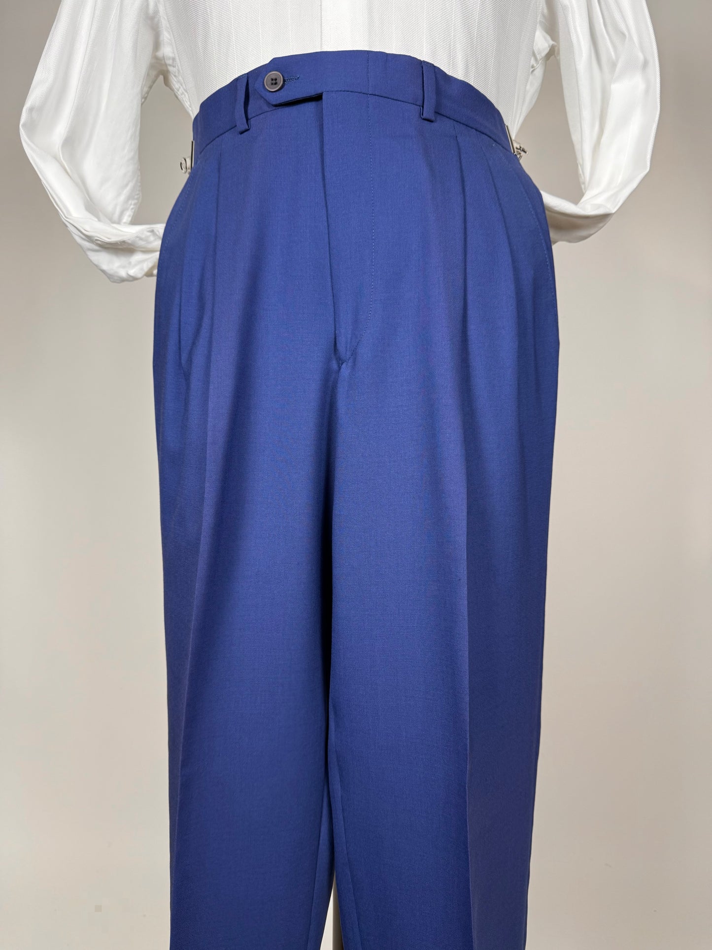 Pantaloni fresco lana blu china anni '80 (NOS) - tg. 44