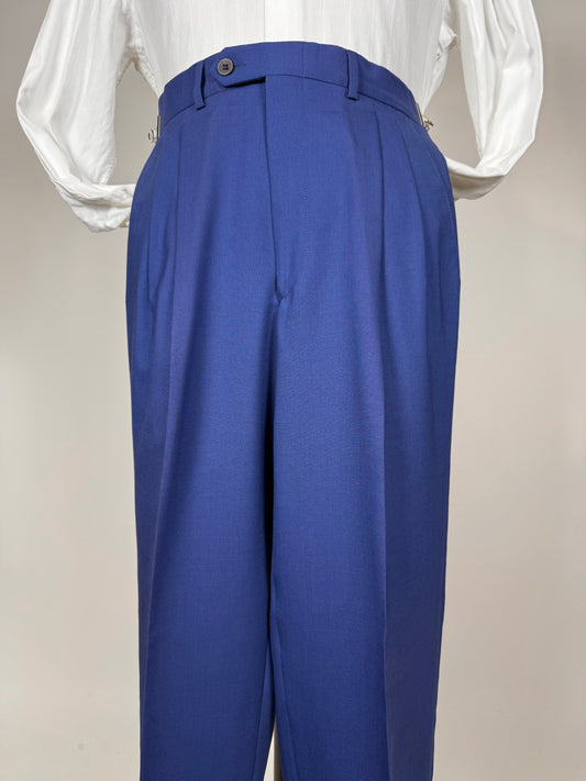 Pantaloni fresco lana blu china anni '80 (NOS) - tg. 44