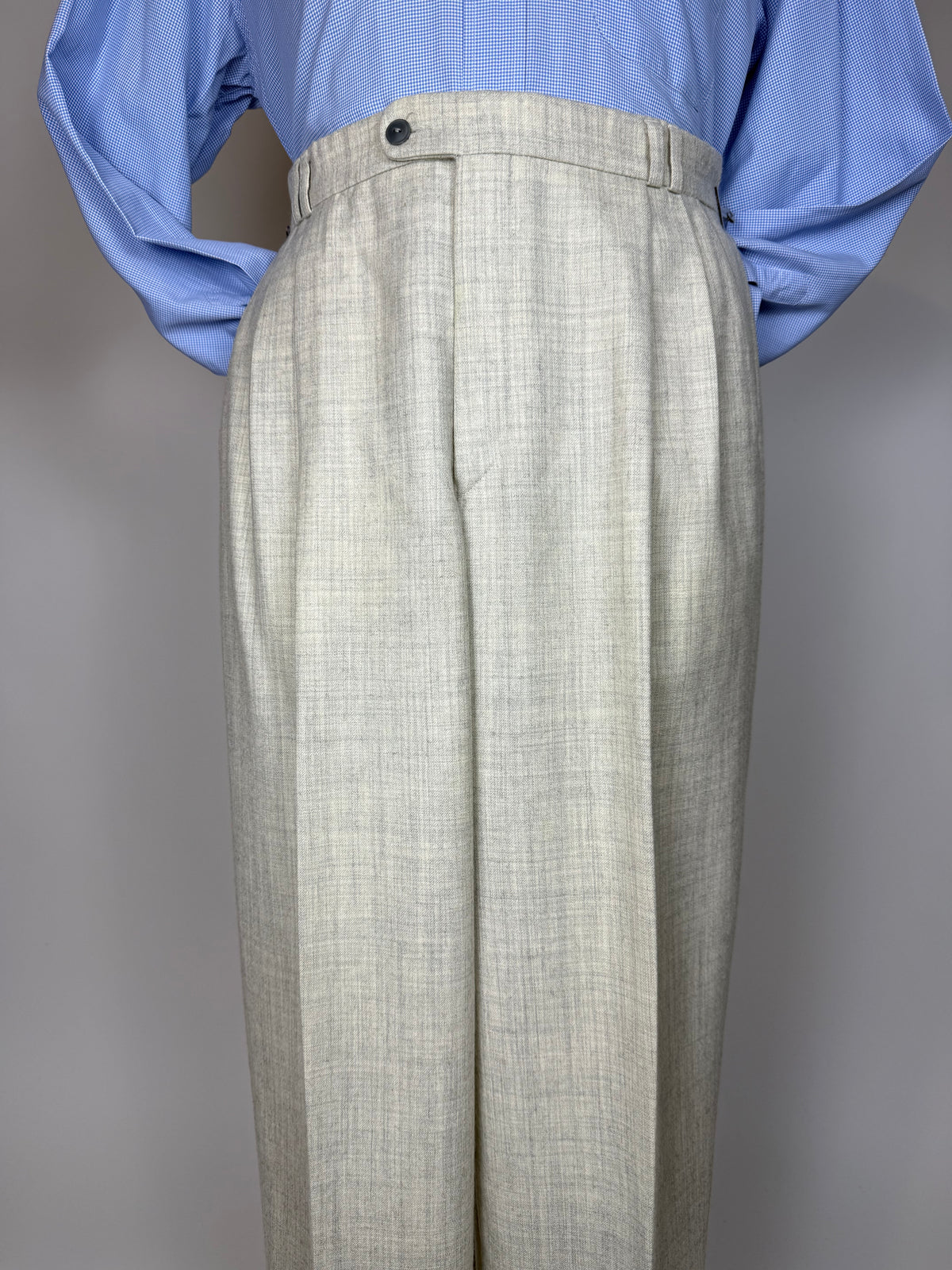 Pantaloni flanella bianco avorio anni '80 - tg. 48