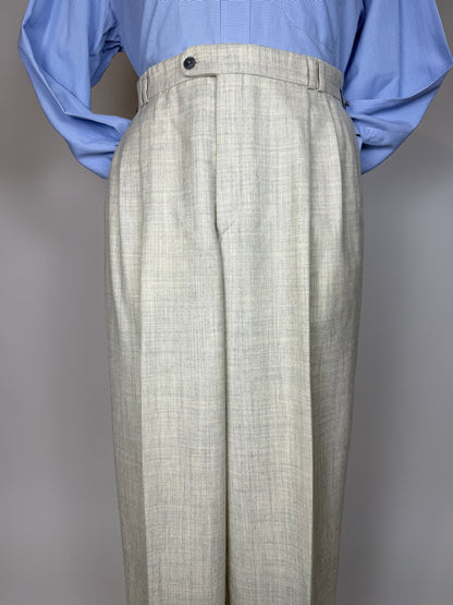 Pantaloni flanella bianco avorio anni '80 - tg. 48