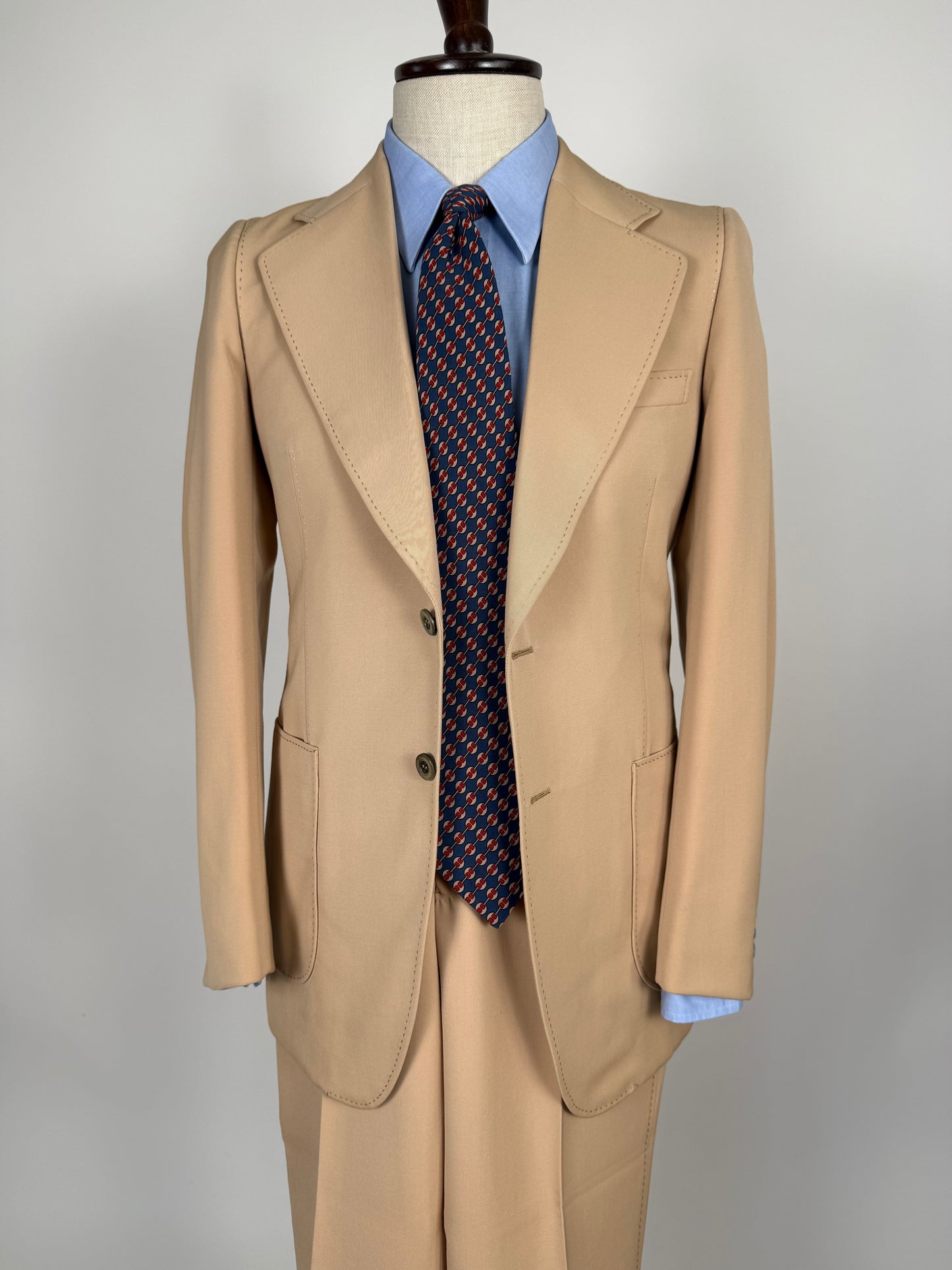 Completo anni ‘70 twill pettinato beige - tg. 42/44
