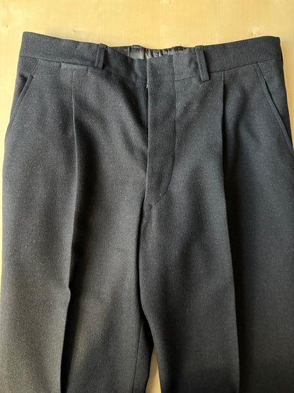 Completo 3 pezzi sartoriale anni ‘60/‘70 in flanella antracite - tg. 50