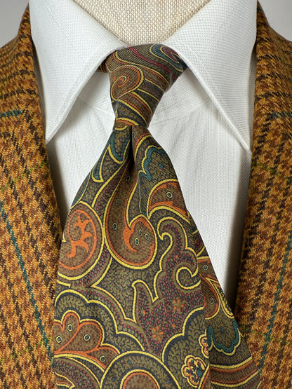 Cravatta paisley cachi e verde