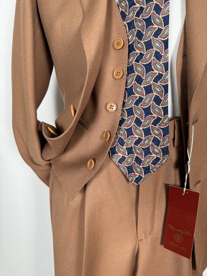 Completo 3 pezzi Marzotto anni ‘70/'80 color cammello (NOS) - tg. 42